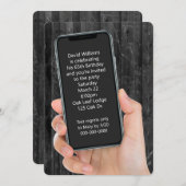 65th Birthday Party Text Message Kaart (Voorkant / Achterkant)