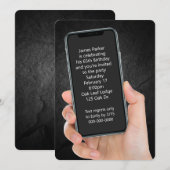 65th Birthday Party Text Message Kaart (Voorkant / Achterkant)