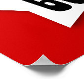 65th Birthday Red Black White Stars Banner V65S Poster (Hoek)