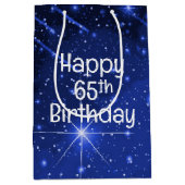 65th Birthday Star Galaxy Medium Cadeauzakje (Voorkant)