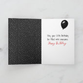 65th Birthday Stick Figuur Girl met ballon Kaart (Binnen)