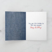 65th Birthday Stick Figuur Girl met rode ballon Kaart (Binnen)