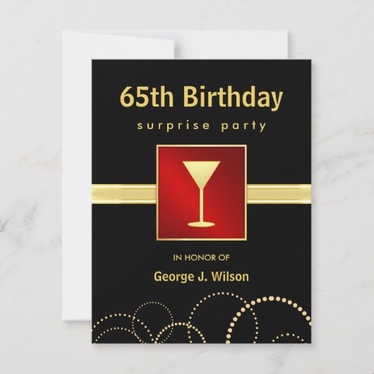 65th Birthday Surprise Party - Foto optioneel Kaart (Voorkant)