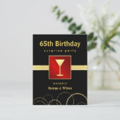 65th Birthday Surprise Party - Foto optioneel Kaart (Staand voorkant)