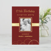 65th Birthday Surprise Party - Foto optioneel Kaart (Staand voorkant)