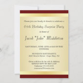 65th Birthday Surprise Party - Foto optioneel Kaart (Achterkant)