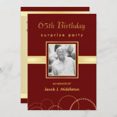 65th Birthday Surprise Party - Foto optioneel Kaart (Voorkant / Achterkant)