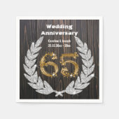 65th Gold & Diamond Laurel Wedding Jubileum Nap Servet (Voorkant)