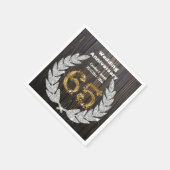 65th Gold & Diamond Laurel Wedding Jubileum Nap Servet (Hoek)
