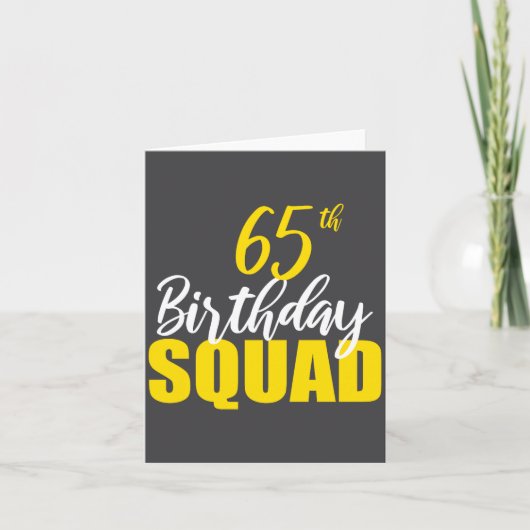 65th Happy Birthday Squad Party Bday Family Group  Kaart (Voorkant)