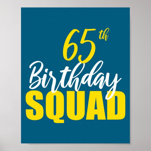 65th Happy Birthday Squad Party Bday Family Group  Poster (Voorkant)