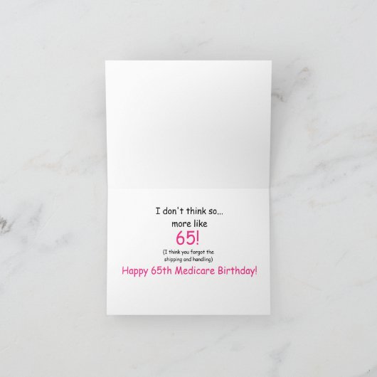 65th Medicare Birthday Kaart (Binnen)