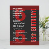 65th Modern Birthday Black White Red F430 Kaart (Staand voorkant)