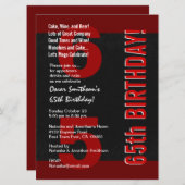 65th Modern Birthday Black White Red F430 Kaart (Voorkant / Achterkant)