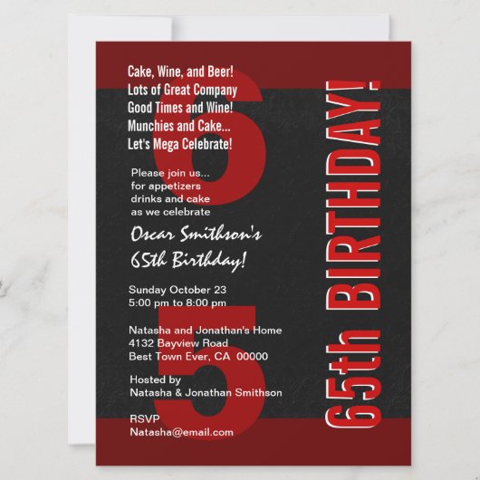 65th Modern Birthday Black White Red F430 Kaart (Voorkant)