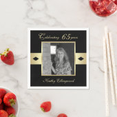 65th Verjaardagsfeestfoto op zwart Servet (Insitu)