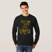 65th Wedding Anniversary Best Wife Since 1957 T-shirt (Voorkant volledig)