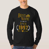 65th Wedding Anniversary Best Wife Since 1957 T-shirt (Voorkant)