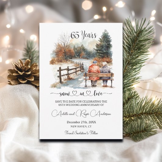 65th Wedding Anniversary Winter Landscape Romantic Save The Date