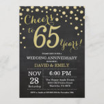 65th Wedding Jubileum Chalkboard Black en Gold Kaart<br><div class="desc">65th Wedding Jubileum Chalkboard Black and Gold Invitation. 65 bruiloft Jubileum. Chalkboard Black en Gold Glitter Diamond Background Gold Confetti. Volwassen verjaardag. Vrouw of Man Man Birthday Party. Voor verdere aanpassing,  te klikken gelieve de knoop "van de Aanpassing het"en ons ontwerphulpmiddel te gebruiken om deze sjabloon te wijzigen.</div>