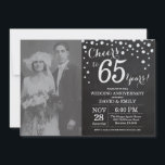 65th Wedding Jubileum Chalkboard Black Silver Kaart<br><div class="desc">65ste Jubileum van de Weddenschap met douanefoto. Chalkboard Black en Silver Invitation. 65 bruiloft Jubileum. Chalkboard Black en Silver Glitter Diamond Background Zilveren Confetti. Volwassen verjaardag. Vrouw of Man Man Birthday Party. Voor verdere aanpassing, te klikken gelieve de knoop "van de Aanpassing het"en ons ontwerphulpmiddel te gebruiken om deze sjabloon...</div>