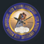 65th Wedding Jubileum Foto Keepomwille Grote Klok<br><div class="desc">Het Jubileum van de Vijfenzestigste bruiloft is een mijlpaal in elk relatie dat het verdient te worden gevierd en wat beter is dan met een keepasje, met de woorden "65th Wedding Jubileum" in de ronde en ruimte in het midden, zodat je je kunt personaliseren met je foto, namen, bruiloft en...</div>