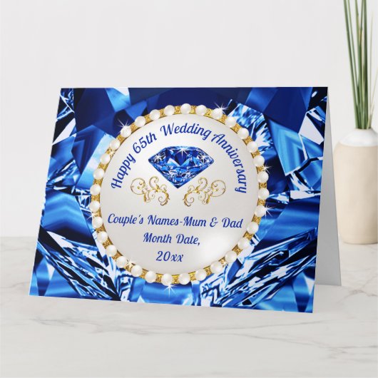 65th Wedding Jubileum Kaart voor moeder en vader, (Voorkant)