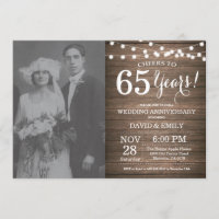 65th Wedding Jubileum Rustic Wood