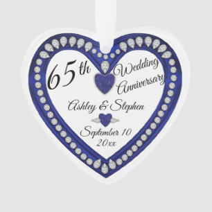 65th Wedding Jubileum Sapphire Diamond Keepomwille Ornament