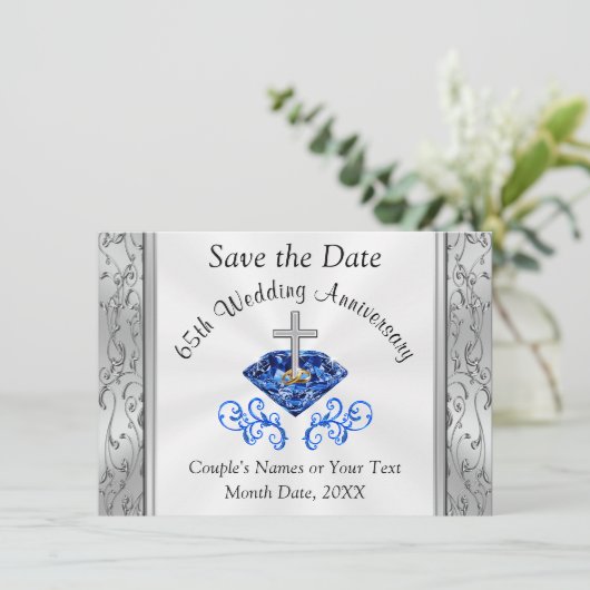 65th Wedding Jubileum sparen de Datumkaarten Kaart (Staand voorkant)