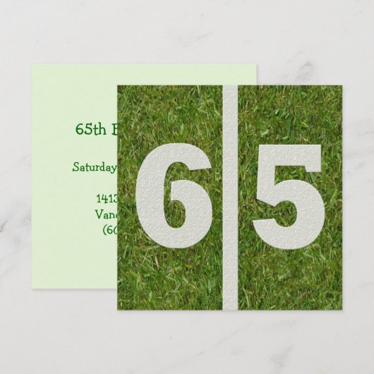 65th Yard Birthday Invitation Kaart (Voorkant / Achterkant)