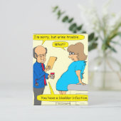 662 urinestoornis cartoon briefkaart (Staand voorkant)