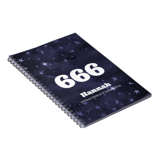 666 Engel Aantal Sterren Hogere Zelf Uitlijning Notitieboek (Rechterzijde)