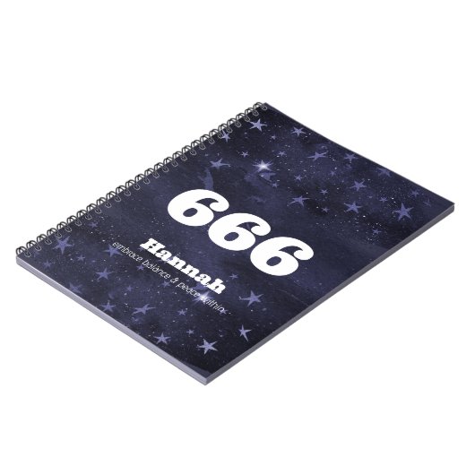 666 Engel Aantal Sterren Hogere Zelf Uitlijning Notitieboek (Linkerzijde)