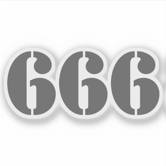 666 (grijs) sticker (Voorkant)