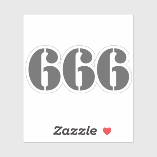 666 (grijs) sticker (Vel)