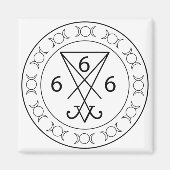 666 Lucifers sigil Black Magneet (Voorkant)