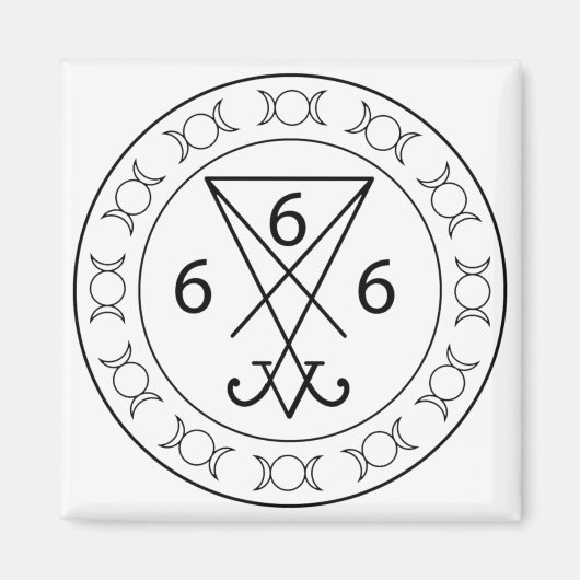 666 Lucifers sigil Black Magneet (Voorkant)