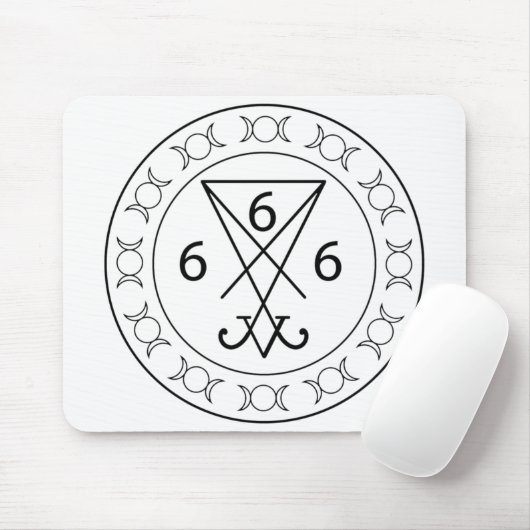 666 Lucifers sigil Black Muismat (Met muis)
