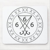 666 Lucifers sigil Black Muismat (Voorkant)