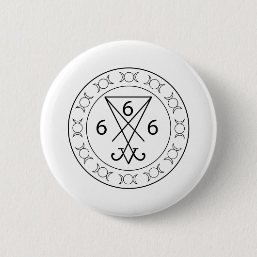 666 Lucifers sigil Black Ronde Button 5,7 Cm (Voorkant)