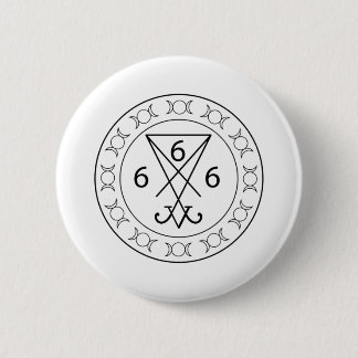 666 Lucifers sigil Black Ronde Button 5,7 Cm