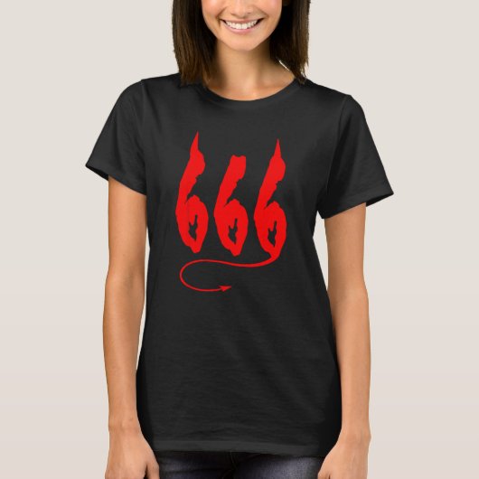 666 Mark Of the Beast Satanism Sinner Devil Horns  T-shirt (Voorkant)