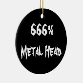 666%Metaal hoofd Keramisch Ornament (Rechts)