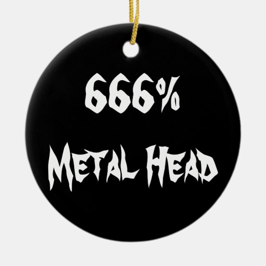 666%Metaal hoofd Keramisch Ornament (Voorkant)