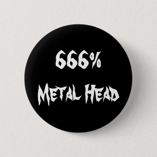 666%Metaal hoofd Ronde Button 5,7 Cm