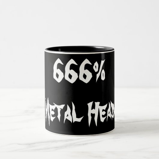 666%Metaal hoofd Tweekleurige Koffiemok (Center)