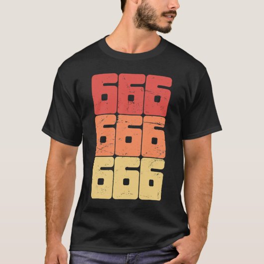 666 Nummer van de bijstersatanische occulte pagan  T-shirt (Voorkant)