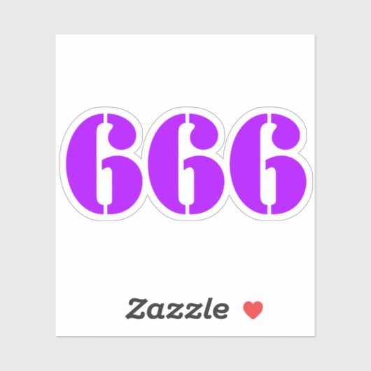 666 (paarse) sticker (Vel)