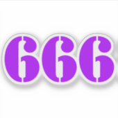 666 (paarse) sticker (Voorkant)